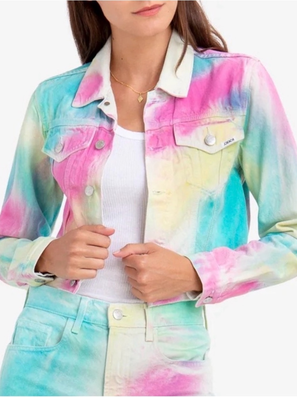 RARE JORDACHE Vintage Tie-Dye Pastel Denim SET - Multi